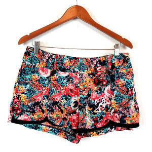Charlotte Russe SIZE L Floral Shorts Womens Multicolor Colorful Back Zipper